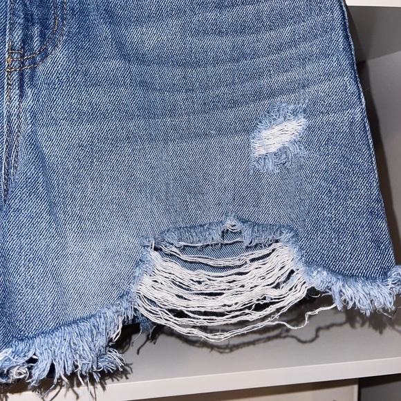 Denim Shorts with Rips & Fade Design - Picture 3 of 4